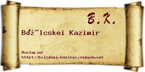 Bölcskei Kazimir névjegykártya